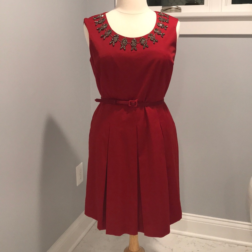 Red Talbots Jeweled dress